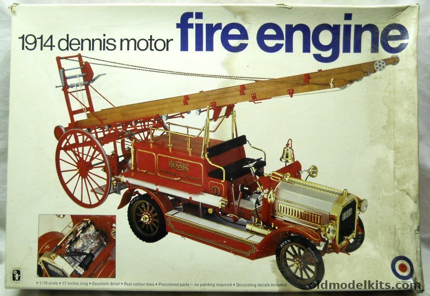 Entex 1/16 1914 Dennis Fire Engine, 8473 plastic model kit